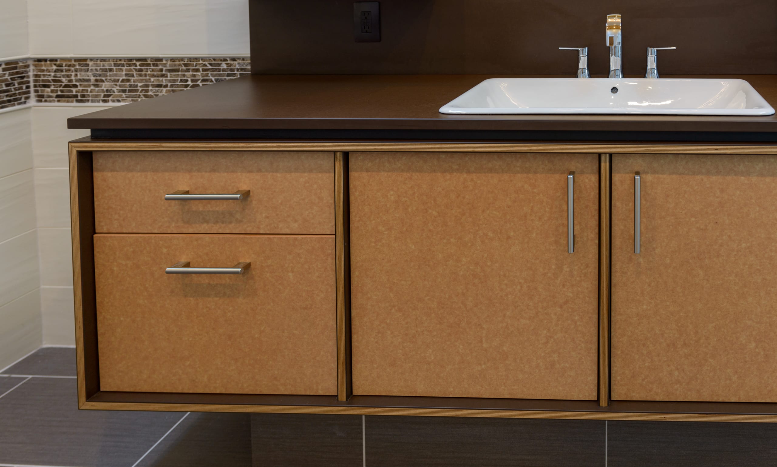 Richlite Stratum Birch Bathroom Vanity & Millwork Richmond, VA Case